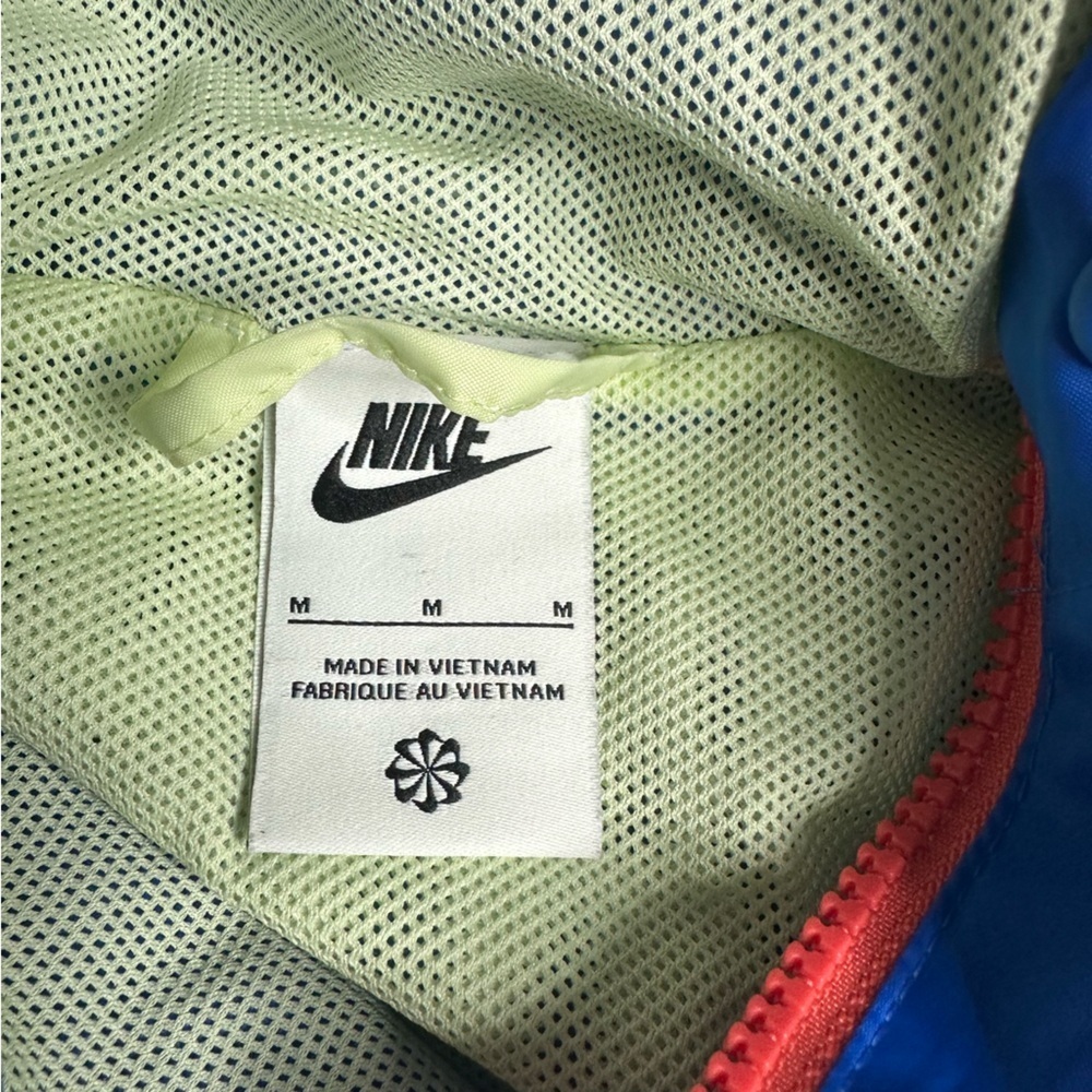 Nike Windrunner Hooded Jacket medium black blue green windbreaker lightweight - Picture 9 of 14